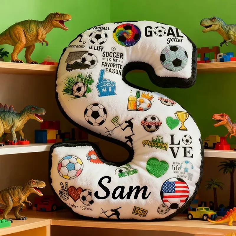 Personalized Soccer Themed Letter with Your Initial and Name for Soccer Enthusiasts