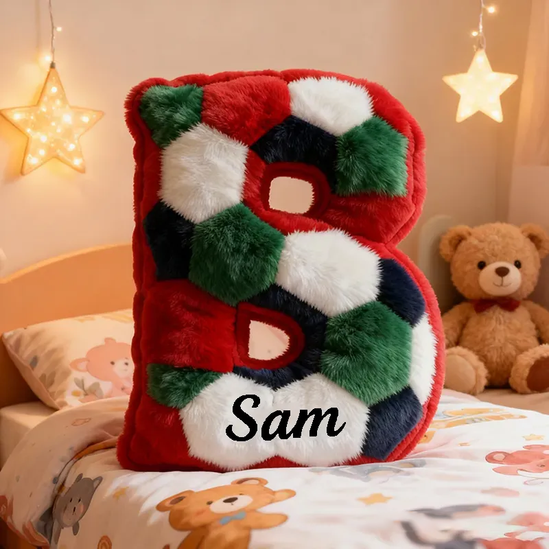 Personalized 2026 World Cup Soccer Letter Pillow with Custom Name for Soccer Fans