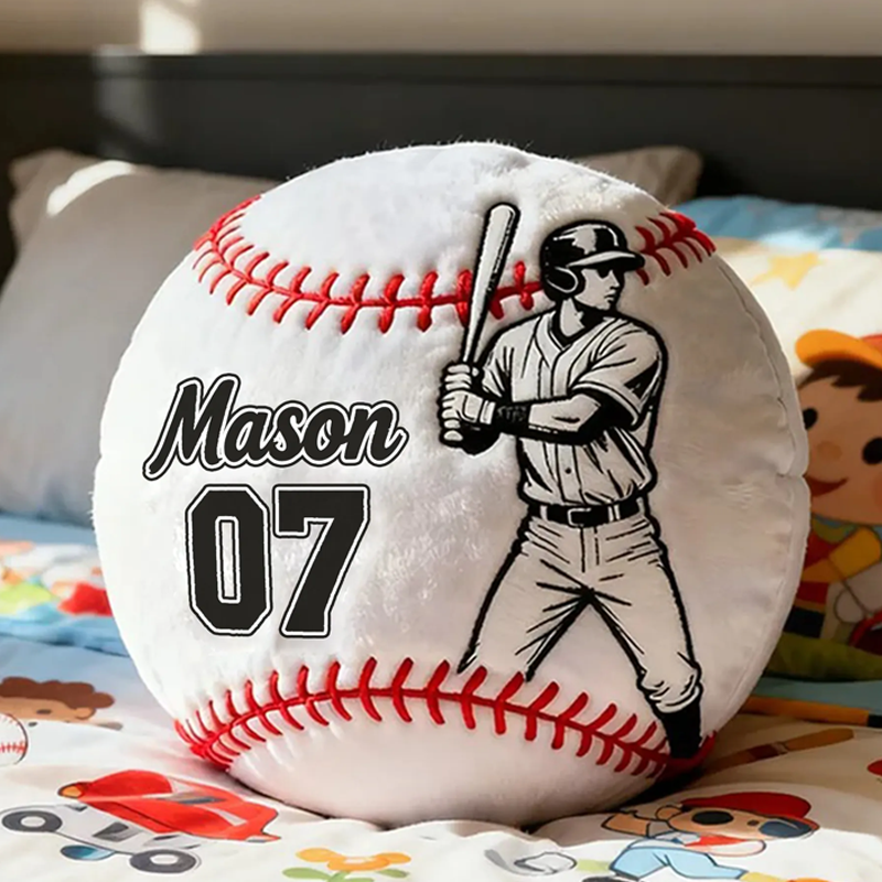 Personalized Baseball Pillow with Custom Name and Player Graphic Gift for kids or Teammates