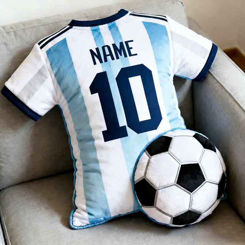 Personalized Graphic3DPrint Soccer Jersey Pillow with Custom Name and Number for Fans