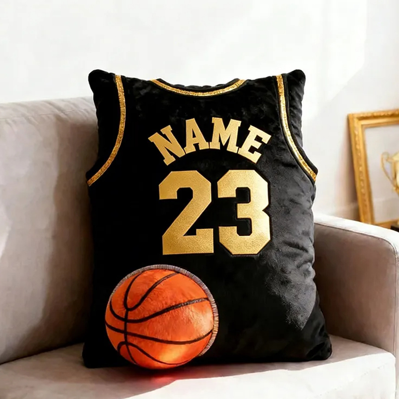 Personalized Graphic3DPrint Basketball Jersey Pillow with Custom Name and Number for Fans
