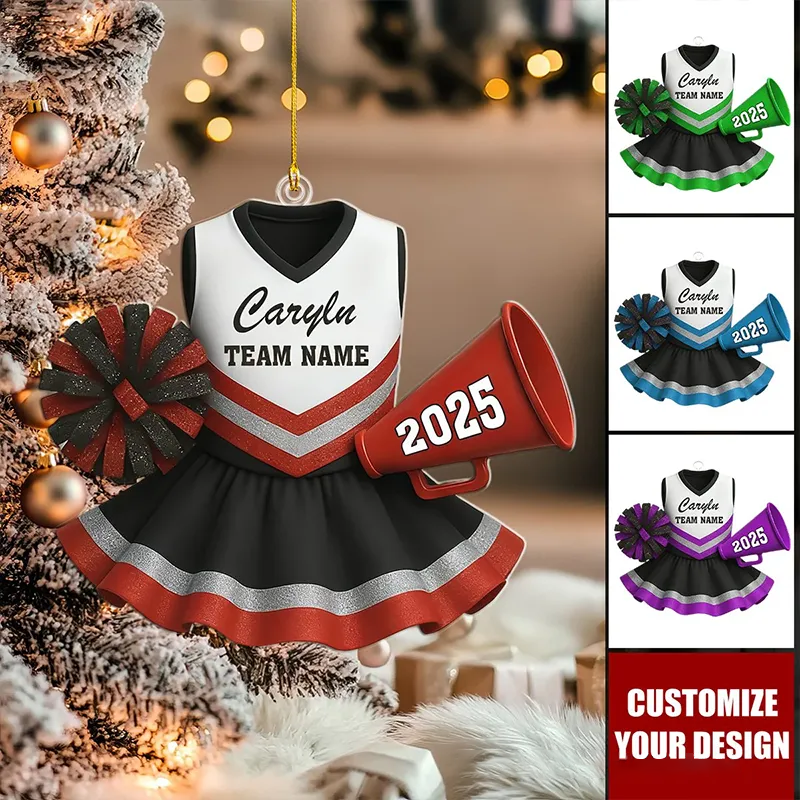 Personalized Cheerleading Christmas Ornament Custom Name, Team, and Year Christmas Decoration