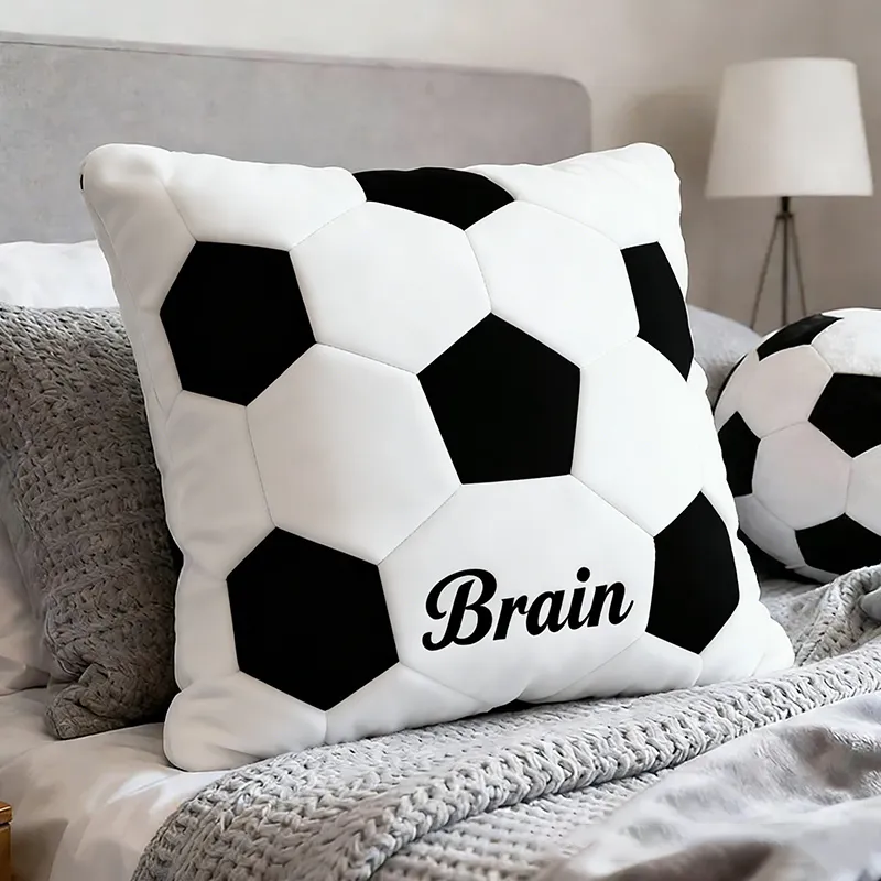 Personalized Soccer Ball Pillow with Custom Name for Kids and Sports Enthusiasts