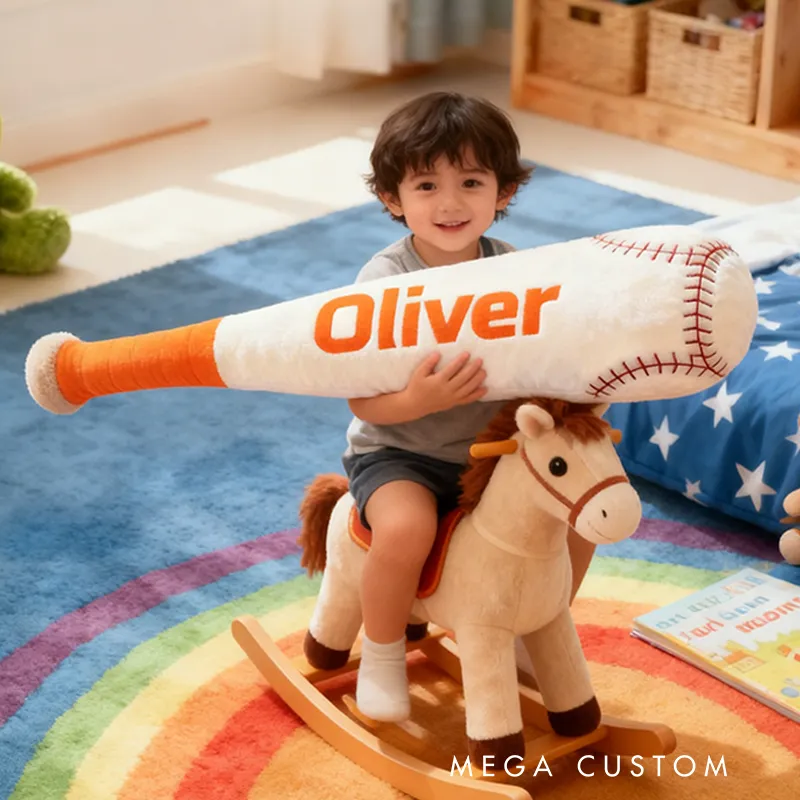 Personalized Baseball Bat Shaped Pillow with Custom Name for Kids