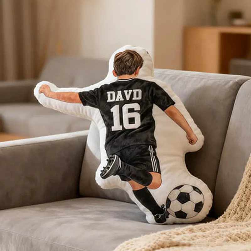 Personalized Soccer Player Pillow with Custom Name and Number