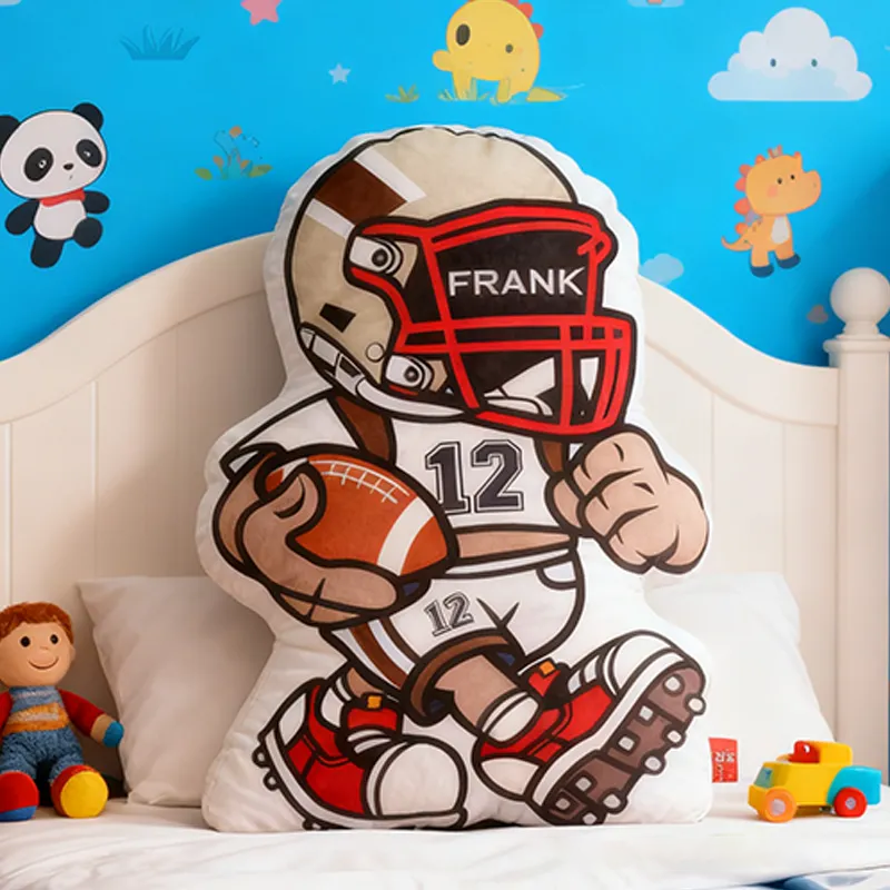 Personalized Football Player Pillow with Custom Name and Number Design