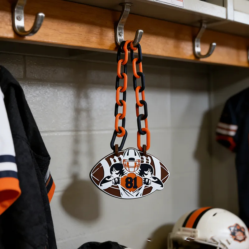 Personalized American Football Chain Necklace with Custom Number Pendant