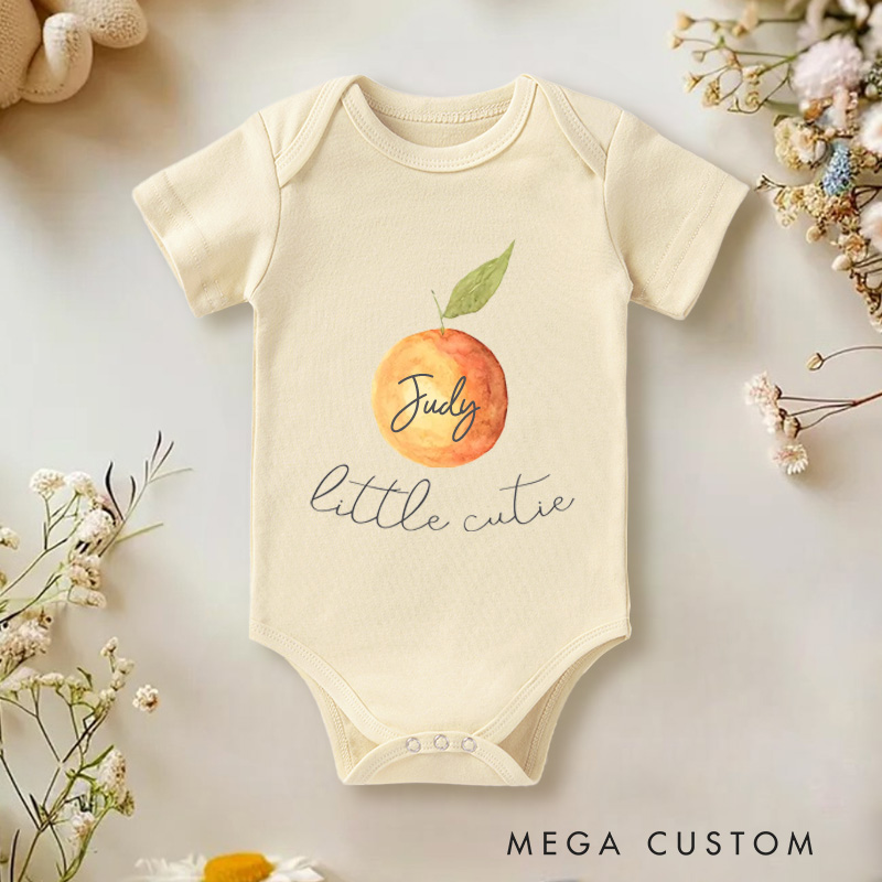 Personalized Little Cutie Baby Onesie Cute Fruit Baby Gift New Baby Girl Boy Gift