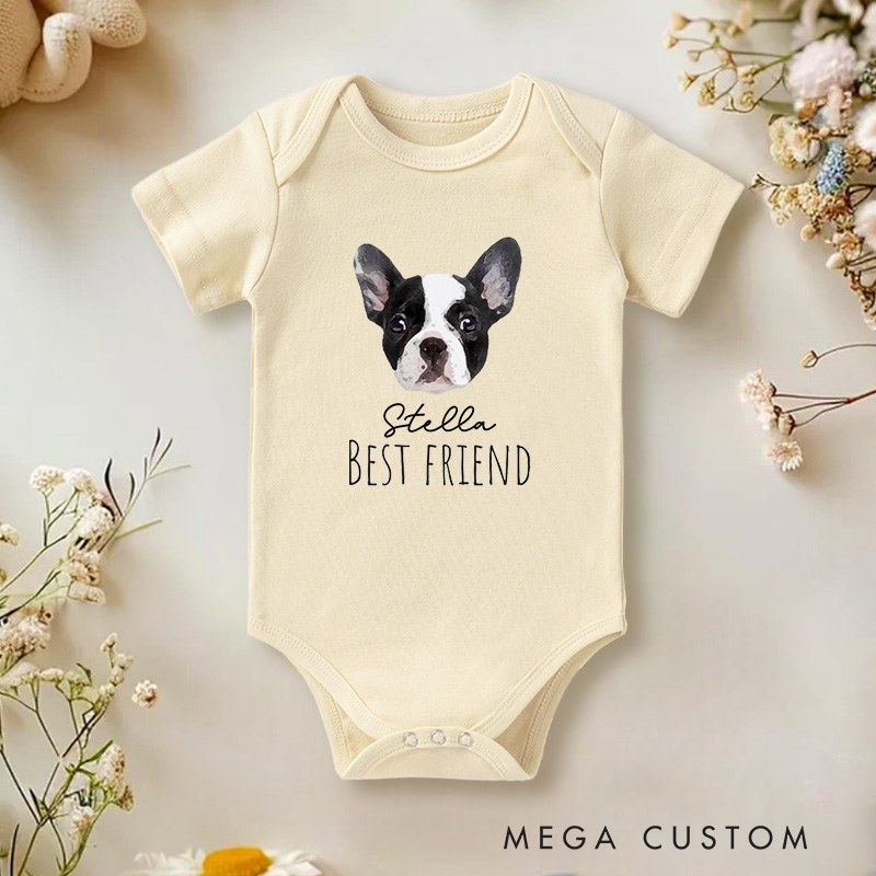 Personalized Best Friend Adorable Dog for Pet Lovers Baby Onesie