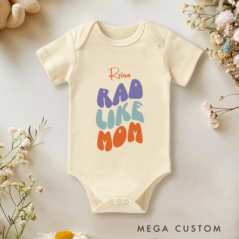 Personalized Rad Like Dad Fun and Colorful Design Celebrating Cool Dads Baby Onesie