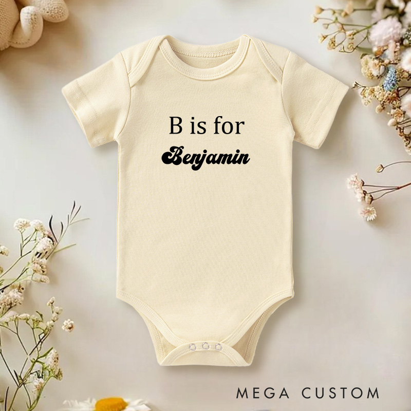Personalized Sweet and Simple Alphabet Name Design for Kids Baby Onesie