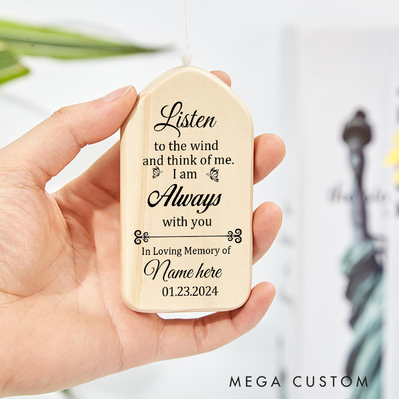 Personalized Memorial Wind Chime Custom Name Remembrance Gift for Loss of Father Mother Loved One Sympathy Garden Decor Funeral Keepsake