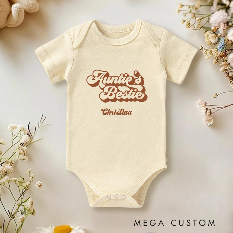 Personalized Aunties Bestie Cute and Fun Family Inspired Baby Onesie