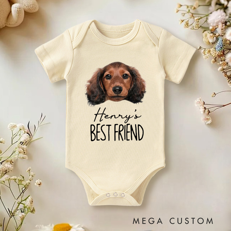 Personalized Best Friend Puppy Baby Onesie Funny Baby Gift