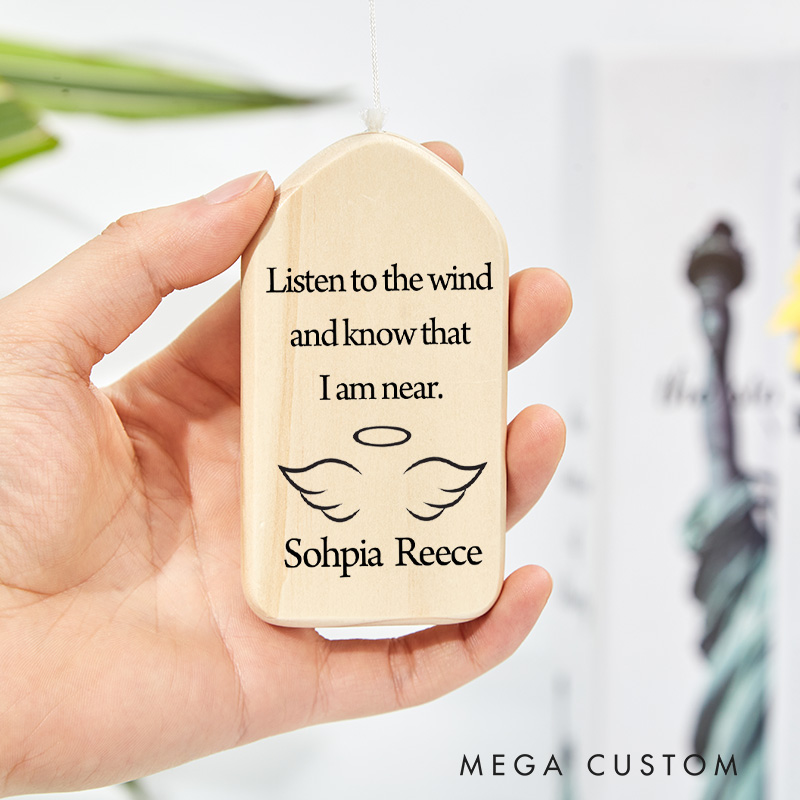 Personalized Angel Wings Memorial Wind Chimes for Loss of Loved One Bereavement Sympathy Memorial Gifts Chimes for Loss of Mother Father 