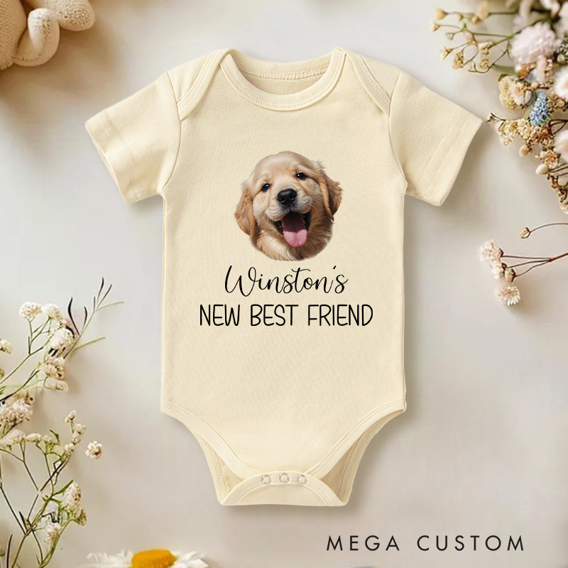 Personalized New Best Friend Puppy Baby Onesie Pet Lover Gift
