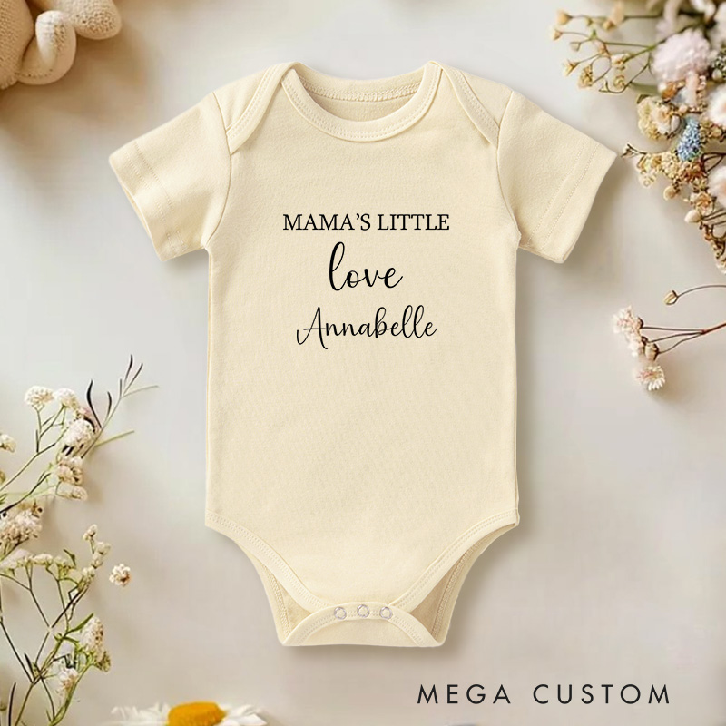 Personalized Mama's Little Love Elegant and Heartfelt Family Baby Onesie