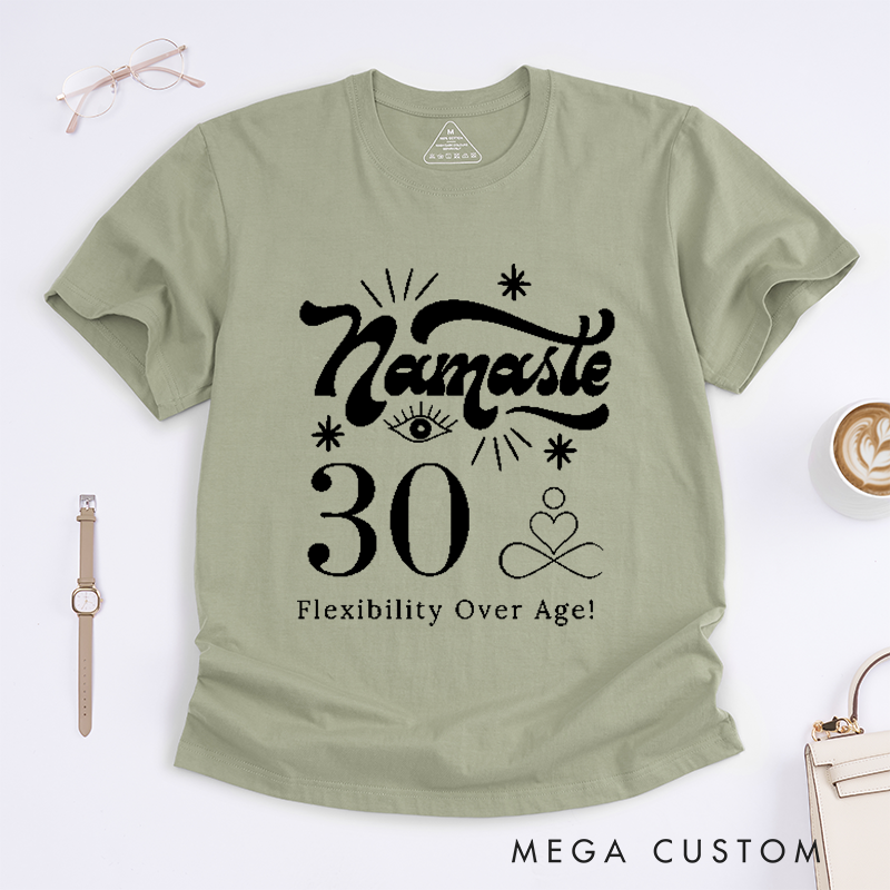 Personalized Namaste Yoga T-Shirt Custom Birthday Comfort Colors Tee Meditation Gift Spiritual Zen Top for Women