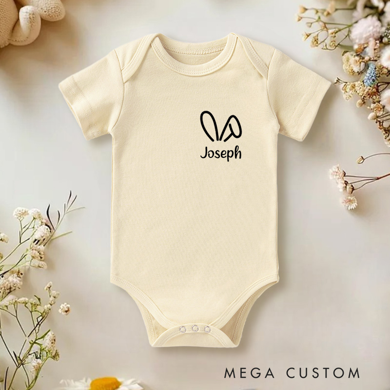 Personalized Bunny Homemade Rolls Cute Easter Inspired Design for Family and Kids Baby Onesie