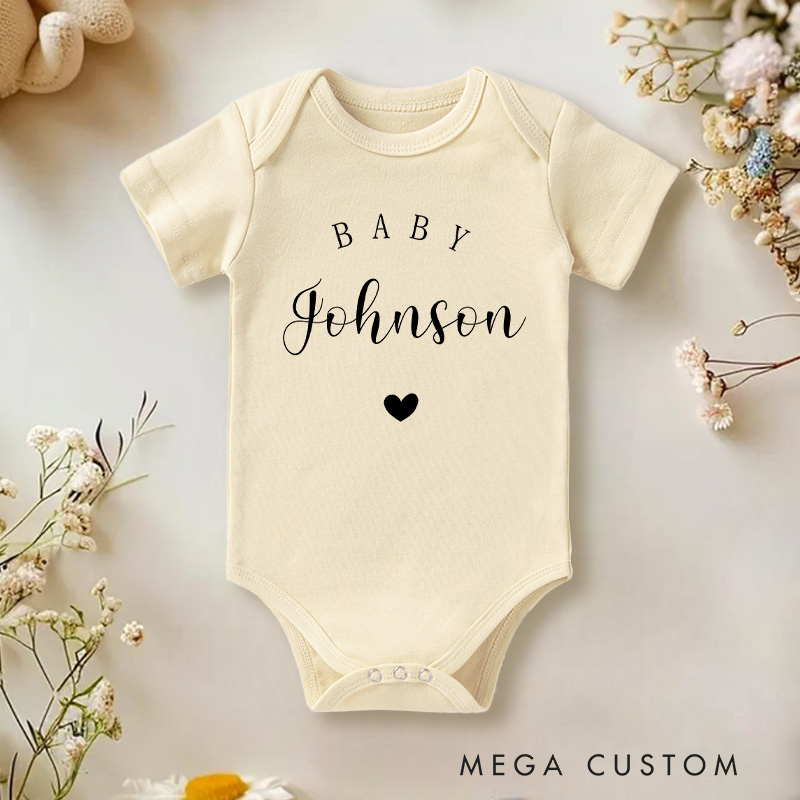 Personalized Baby Name with Heart Baby Onesie Baby Shower Gift