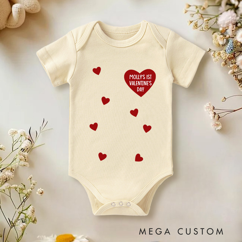 Personalized Someone’s First Valentine’s Day Adorable and Heartfelt Valentine Baby Onesie
