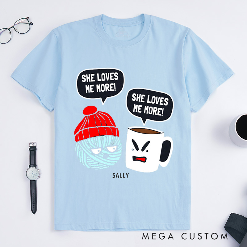 Personalized Crochet And Coffee Funny Coffee Classic T-Shirts Coffee Lover Shirt Coffee Pun Funny Yarn Funny Crochet Shirt Funny Knitting Shirt Yarn Shirt