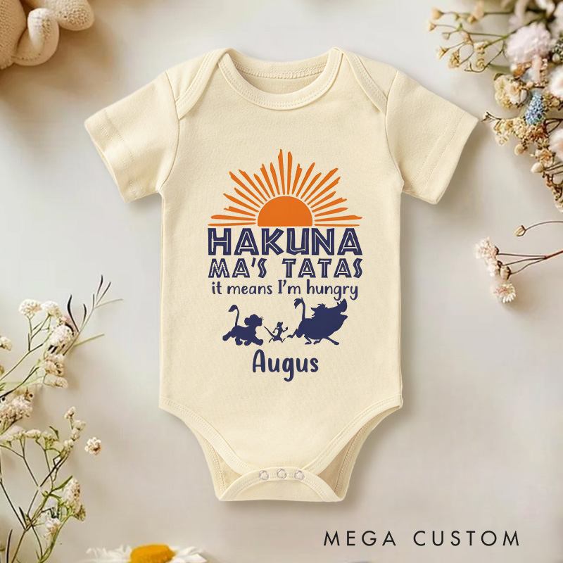 Personalized It Means I'm Hungry Baby Onesie Funny Baby Gift
