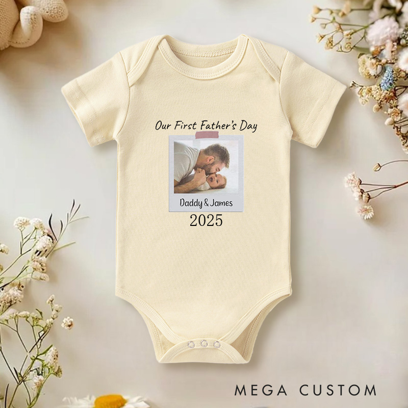 Personalized Our First Father’s Day Sweet and Memorable Baby Onesie