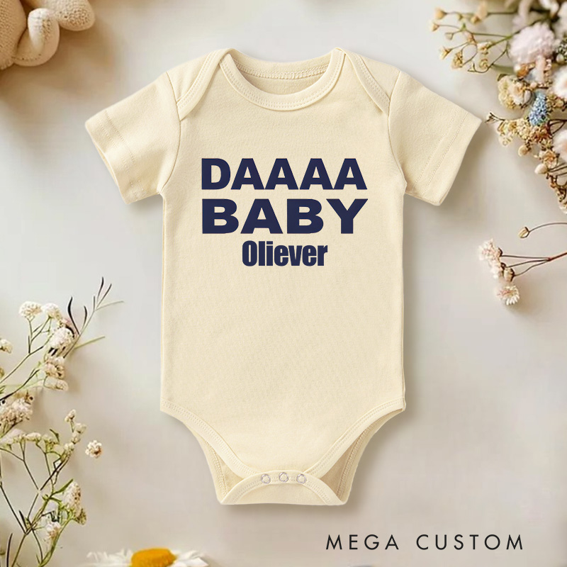 Personalized DAAAA Baby Baby Onesie Pregnancy Announcement Gift