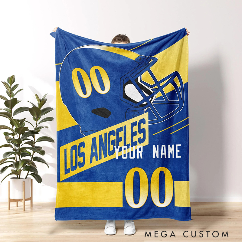 Personalized Football Blanket Custom Name and Number for Game Day Enthusiasts  