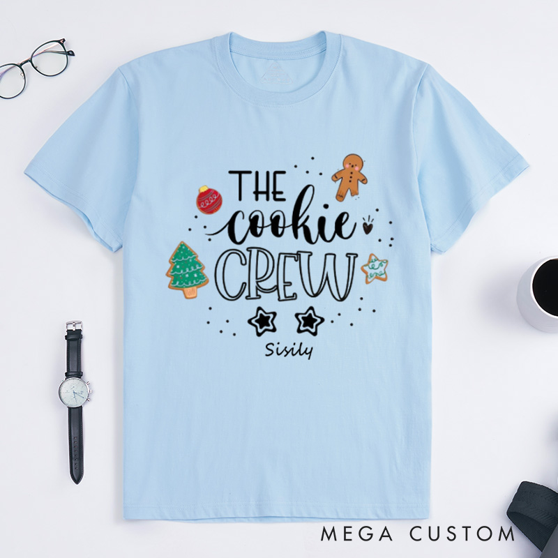Personalized The Cookie Crew Classic T-Shirts Christmas Shirt Cookie Lover Cookie Shirts Christmas Baking Shirt Cookie Baking Crew Matching Family Shirts