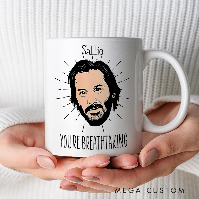 Personalized You're Breathtaking Movie Star Mug Hollywood Movie Lover Mug Funny Face Mug