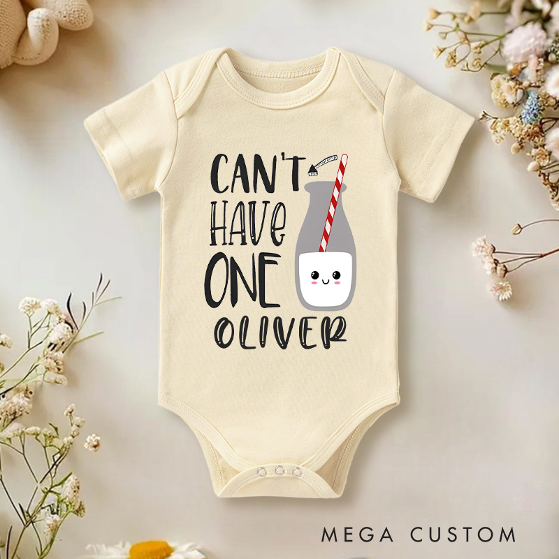 Personalized Without the Other Cookie Milk Graphic Twin Bond Baby Onesie