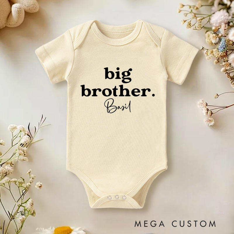 Personalized "Big Brother and Little Brother" Siblings Character Celebration Baby Twins Onesie 