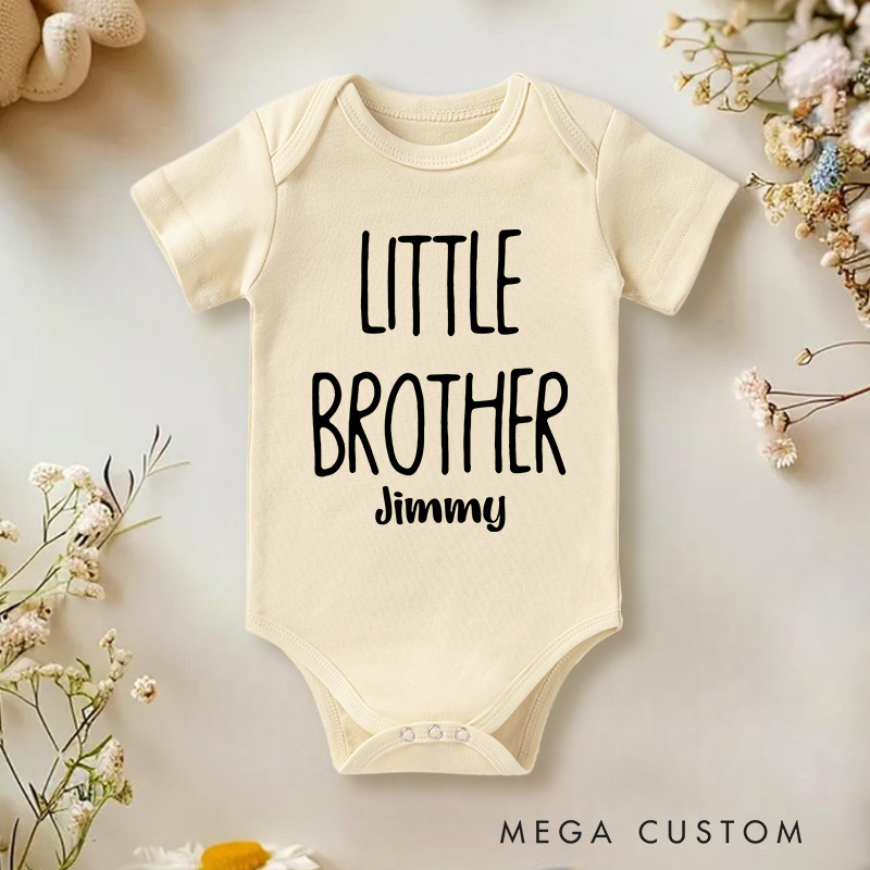 Personalized Little Brother Big Brother Biggest Brother Adorable Sibling Role Triplets Baby Onesie