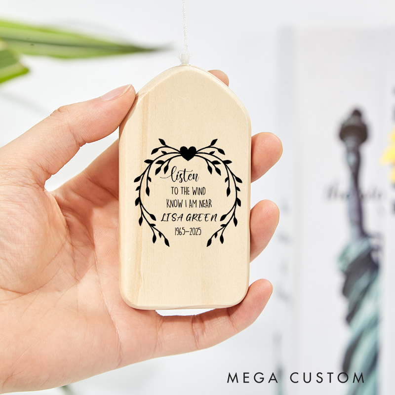 Personalized Memorial Wind Chimes Custom Memorial Gift Listen to the Wind Sympathy Wind Chime Remembrance Gifts for Loss of Loved One 
