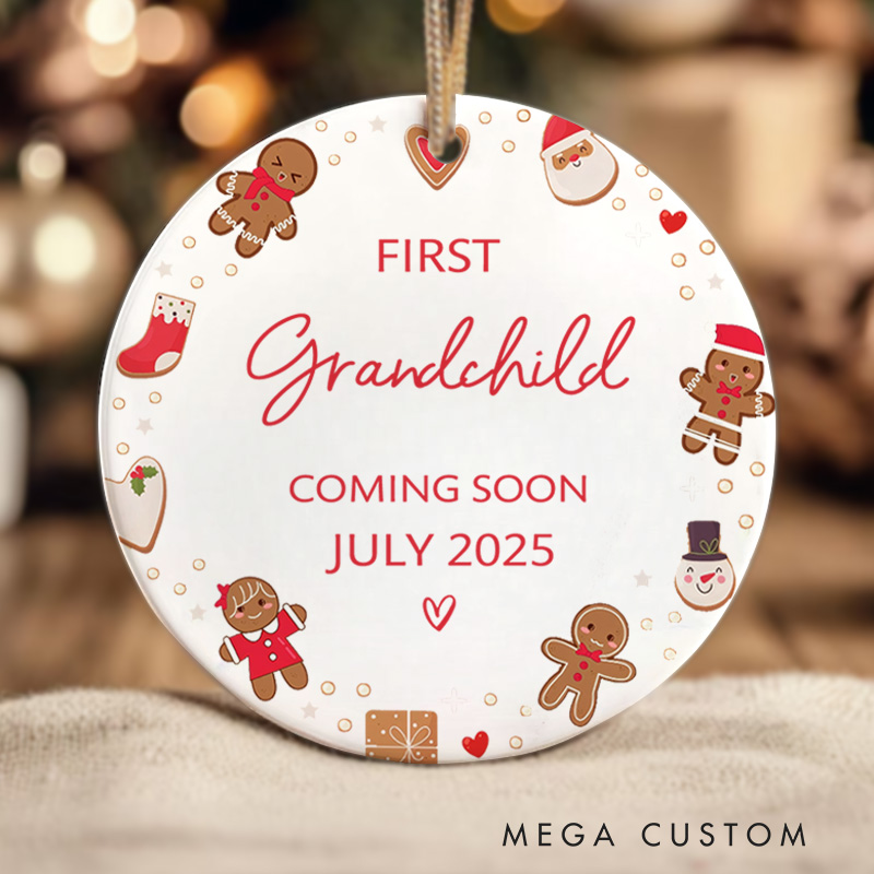 Personalized First Grandchild Baby Christmas Ornament Baby Announcement Ornament  New Baby Gift