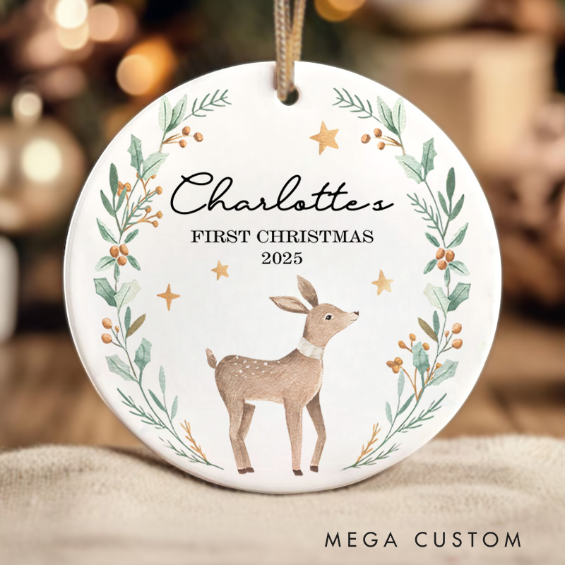 Personalized Cute First Christmas Reindeer Ornament Hanging Decor Gifts for New Moms/Mums