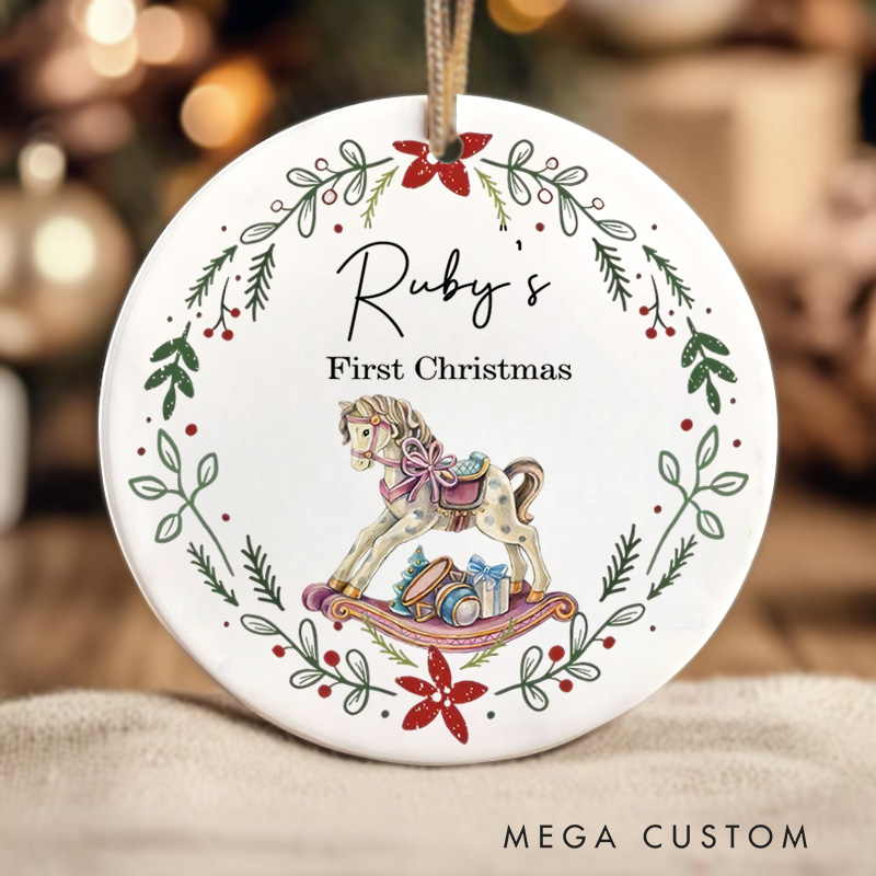 Personalized Baby’s Unicorn First Christmas Ornament Newborn Baby Christmas Gift