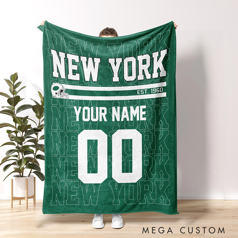 Personalized Bold Team Name Blanket Featuring Player Details