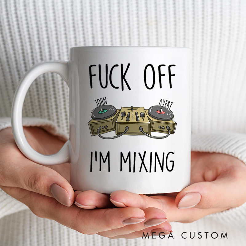 Personalized DJ Mug Custom Name Gift for Music Lovers Family Friends Lovers for Birthday Holiday Party Unique Presents