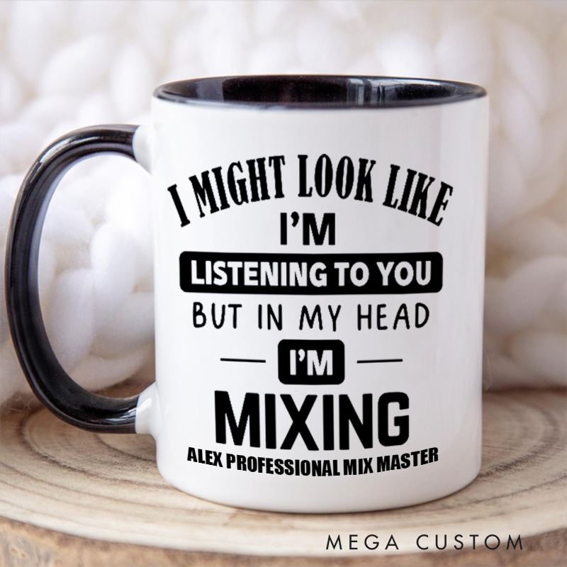 Personalized Mixing Master Mug Custom Name Gift for Music Lovers Family Friends Lovers for Birthday Holiday Unique Presents