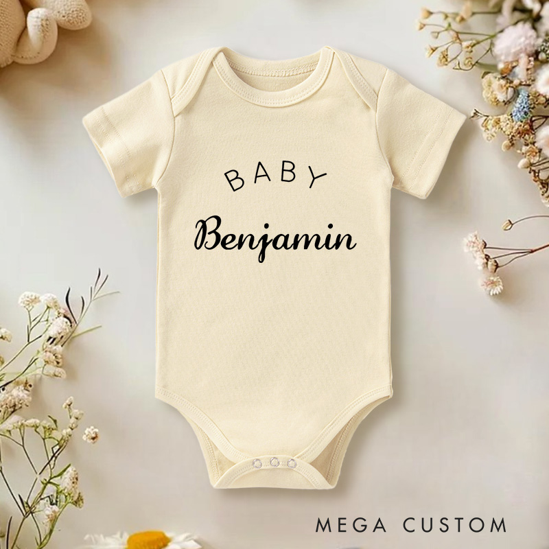 Personalized Baby Name Elegant and Timeless Name Design Baby Onesie  