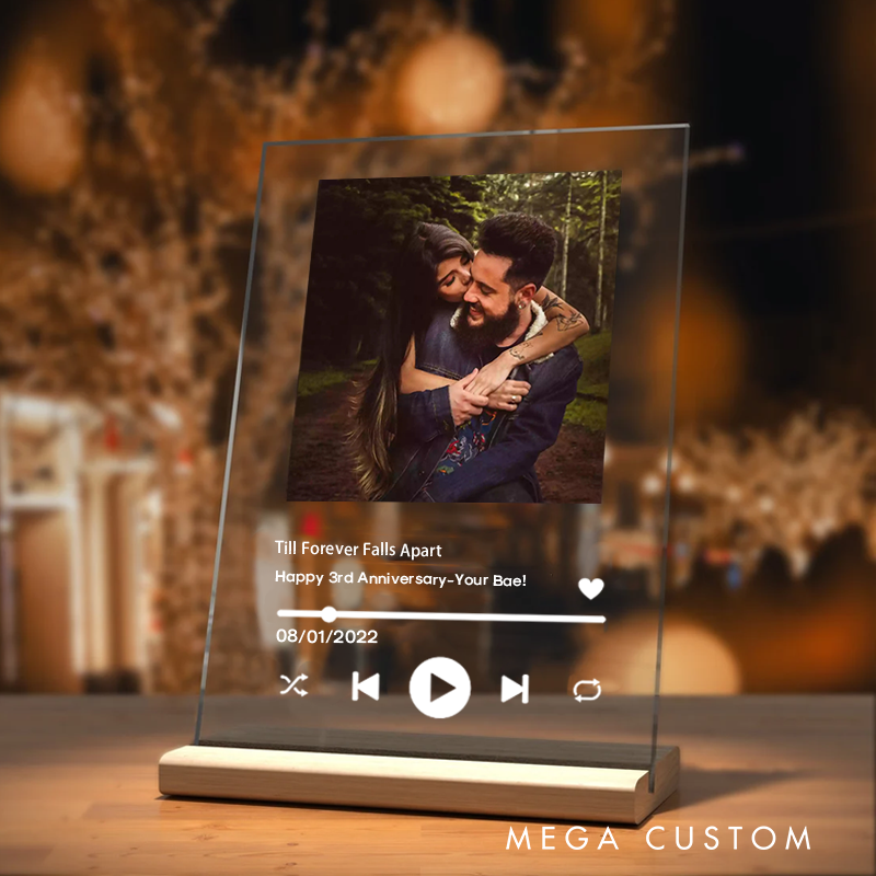Personalized Music Player Table Decor Custom Picture and Song Gift for Lovers Friends Music Lovers for Anniversary Birthday Unique Presents