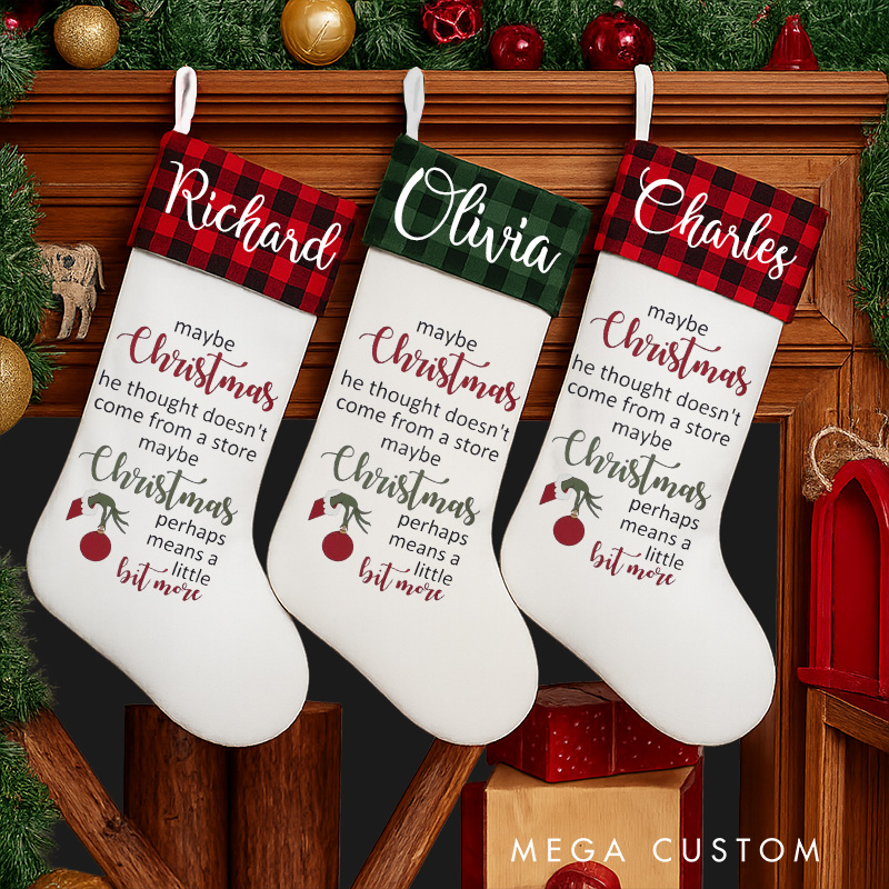 Personalized Christmas Means a Little More Movie Christmas Stocking Vintage Movies Family Christmas Stocking Holiday Stocking