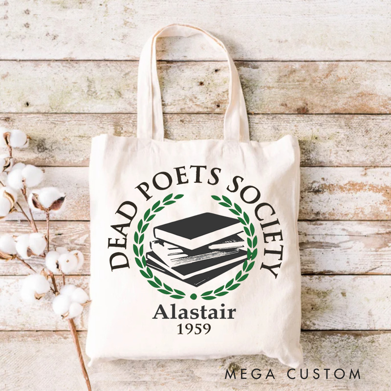 Personalized Poets Society Vintage Movie Tote Bag Retro Film Fan Canvas Bag Book Worm Tote Gift
