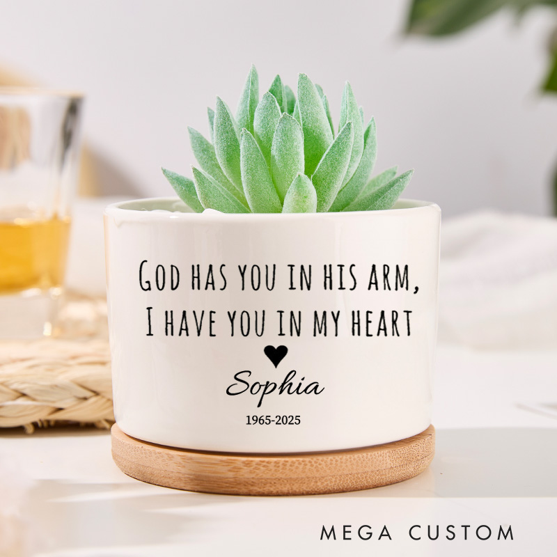 Personalized Memorial Planter Planted in Memory of Loved One Custom Condolences Sympathy Gift for Grieving for Loved One in Heaven Ceramic Indoor Pots
