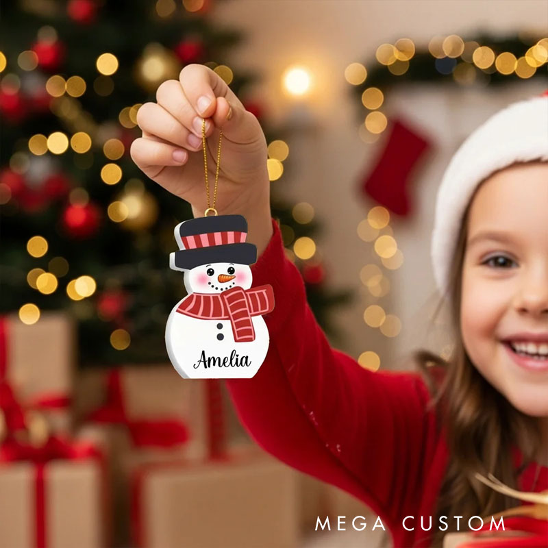 Personalized Cute Snowmen Ornament with Name Home Decor Christmas Gift for Family Friends