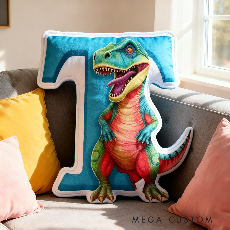 Personalized Dinosaur Letter Cartoon Cute Kids Room Custom Name Gift Fun Decorative Throw Pillows