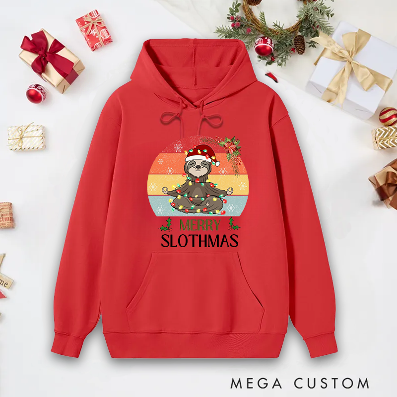 Personalized Funny Yoga Hoodie Christmas Yoga Sweatshirt Cozy Holiday Wear for Yoga Lovers Funny and Relaxing Gift Idea